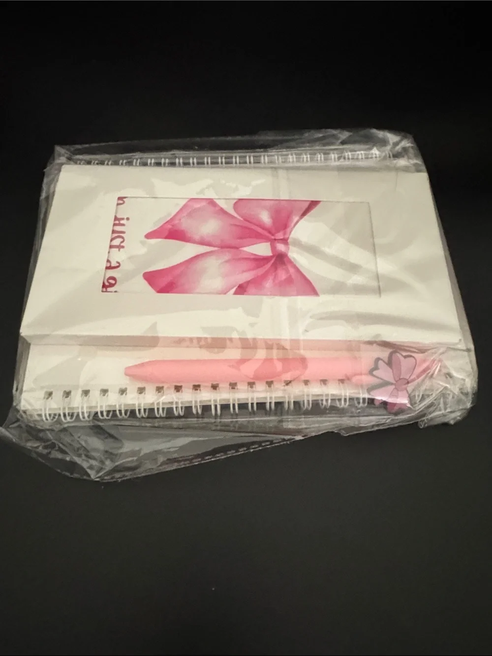 Pink Bow & Cherries Stationary Set